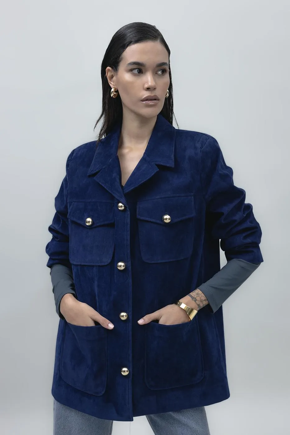 Kadın Oversize Gömlek Çizgili